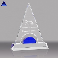 Trofeo de placa de cristal con forma de montaña única, premios de cristal baratos en blanco para grabado