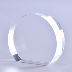 Support de presse-papiers en cristal de forme ronde gravé au laser 3D pour le prix d'employé