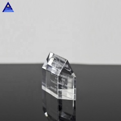 Nouveaux produits en cristal transparent House presse-papiers en verre blanc en gros