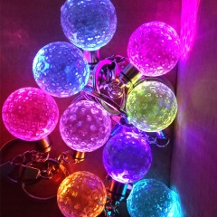 Boule de cristal 3D gravé porte-clés anneau porte-clés porte-clés LED Glow pendentif cadeau