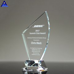 Récompenses vierges en cristal de conception et plaque en verre de trophée pour le souvenir d'affaires