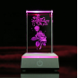 Graces Dawn K9 Kristallmaterial 3D Lasergeätzter Kristall Fotowürfel 4 LED Bunte Lichter Kann Berührungsschalter sein