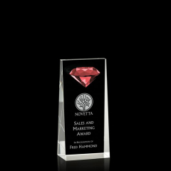 Trofeo de cubo de cristal con forma de diamante de Pujiang k9 premio de cristal azul y trofeo