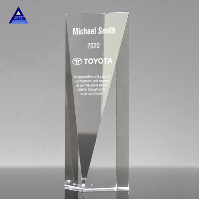 Cheap New Design Crystal Obelisk Glass Trophy Award For Souvenir Gifts