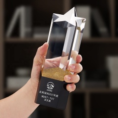 2021 nouveau Design cristal trophée étoile cristal or argent cuivre trophée Plaque cristal trophée prix