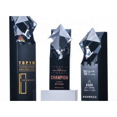 Ventes chaudes de haute qualité K9 Block Black Crystal Award Diamond Crystal Trophy