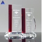 Venta al por mayor, diseño elegante, regalos de promoción para empresarios, trofeo de premio de cristal con grabado personalizado de onda roja