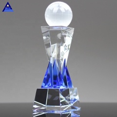 Boule de globe en cristal de verre Destino personnalisé avec boule du monde en cristal de support