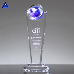Optical Crystal World Globe Award avec support