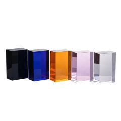 Nuevo cristal transparente de fábrica 2020 y cubo en blanco de bloque de vidrio coloreado personalizado
