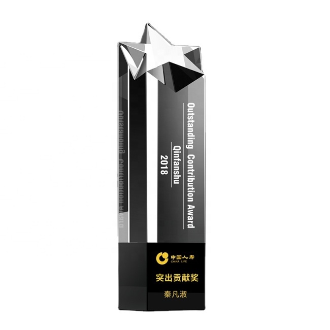 Award 3D Laser Awards Star Engraving Sport Block Glass Trophies Cube Crystal Blank Trophy