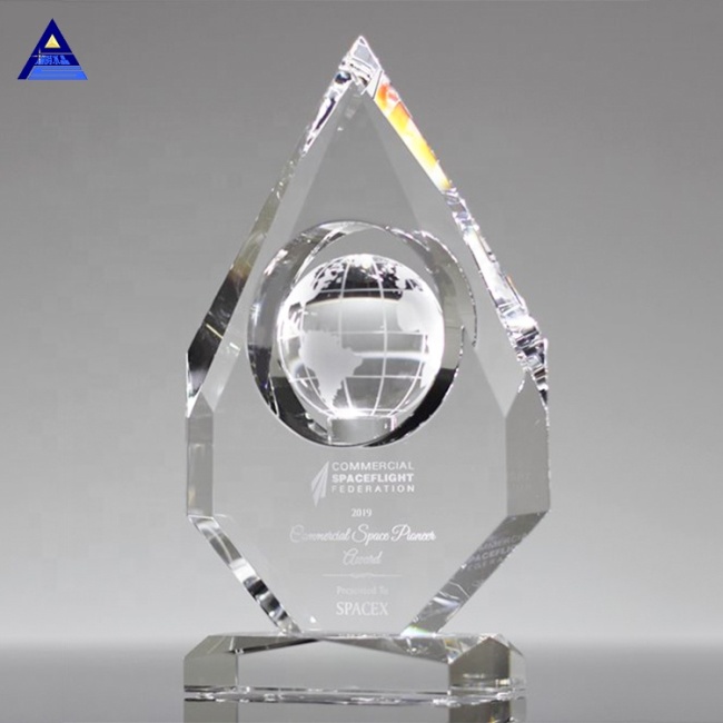 Personalized Etched Crystal Glass Global Awards for Success Employees Souvenirs