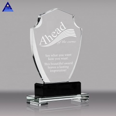 Plaque de récompense en verre cristal clair avec logo personnalisé bon marché de nouvelle conception pour la gravure au laser