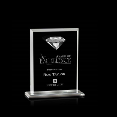 Premio cristalino coloreado transparente de encargo del cristal del diamante de la aduana del negocio de gama alta de la moda del rectángulo