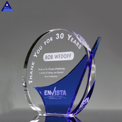 Trofeo de cristal barato personalizado de alto grado para honor corporativo