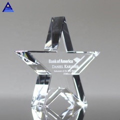 Cheap Simple Unique Cut Clear Star Crystal Glass Trophy Gift