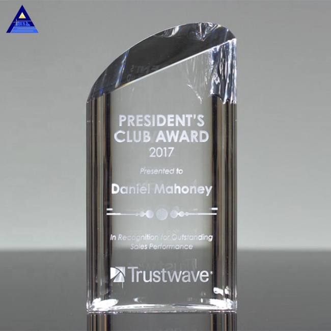 Рекламная продукция 2019 года Clear Strata Crystal Award Trophy с логотипом