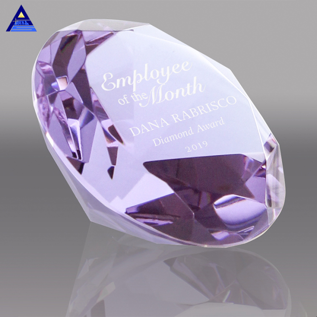 Claro 3D grabado personalizar logotipo cristal K9 artesanías de vidrio decoración de boda pisapapeles diamante