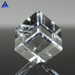 Прозрачный печатный логотип K9 3D Лазерная резьба Стекло Хрустальный куб Пресс-папье