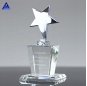 Custom High Grade Unique Design Glass Silver Star Crystal Award