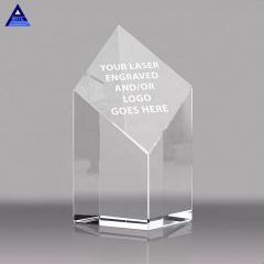 Premio de trofeo de medalla de cristal de obelisco de cristal en blanco personalizado para recuerdo