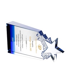 Уникальная пустая стеклянная продажа Ice Peak Star Crystal Trophy Award Пустой хрустальный куб Стеклянный блок