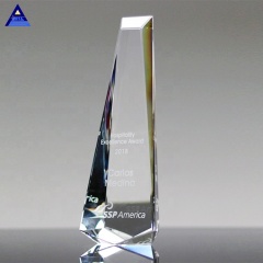 Trophäe aus klarem Edelsteinkristall mit OEM-Gravur für Corporate Business Awards