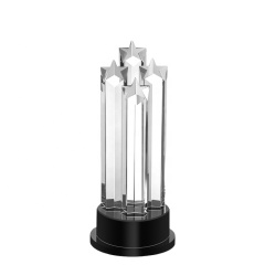 Trofeo de cristal de estrella de cristal en blanco con premio de pentagrama personalizado barato al por mayor