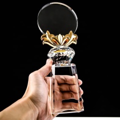 2021 nouveau prix de trophée de cristal personnalisé exquis de haute qualité pour le cadeau de champion