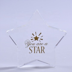 Mode Großhandel Customized Clear Star Shaped Crystal Briefbeschwerer für Schreibtischdekoration