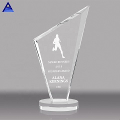 Premios y trofeos de cristal de placas de vidrio de grabado láser de nuevo diseño