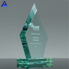 Trophée de prix en verre de jade vierge en cristal biseauté en cristal clair bon marché de différentes tailles