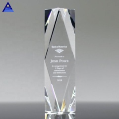 Torre de cristal tradicional de alta calidad personalizada para trofeo de premio