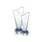Custom Made K9 Glass Award Engraved Crystal Trophy Blue And White Crystal Trophy