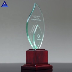 Creative Design Double Flame Medals Glass Shield Award Crystal Trophy In Dubai
