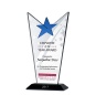 wholesale Blank Star Shape Crystal Trophy Award Blue Crystal Plaque Trophies