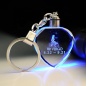 Llavero de regalo creativo de Navidad con foto de cristal LED con grabado láser 3D para regalo del Día del Padre