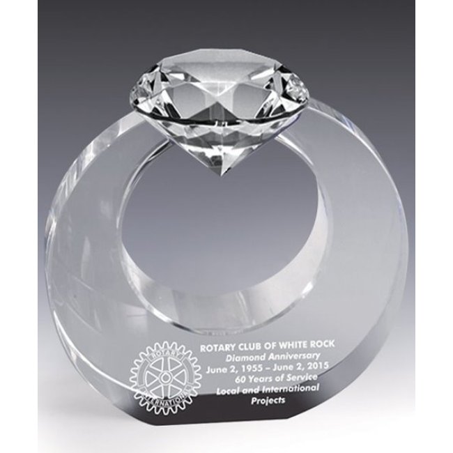 Diamond crystal trophy with Engraved Logo/clear crystal diamond trophy/Diamond Shape Crystal Award for business gift