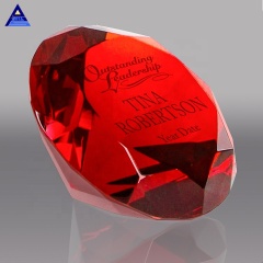 Roter Edelstein Glas Diamantform Crystal Hochzeitsbevorzugung