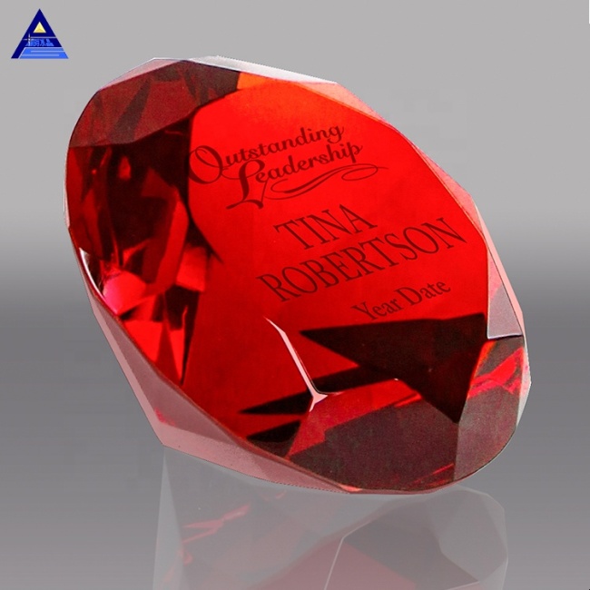 Red Gem Glass diamond shape Crystal Wedding Favor