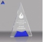 Best Selling Popular Award Medals China Crystal Triangle Award with Blue Accents