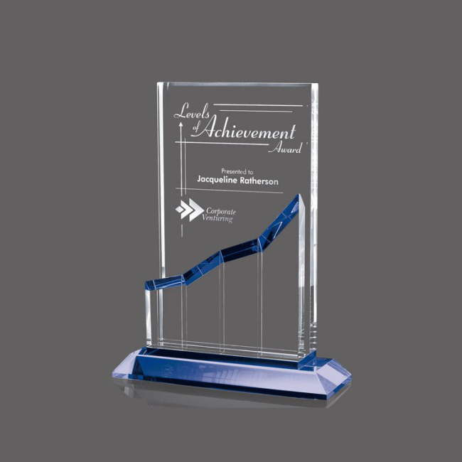 Trofeo de premio de cristal de bloque de logotipo personalizado más vendido del fabricante de China con texto de personalización