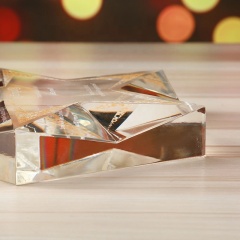 K9 Свадебный сувенирный подарок Хрустальный стеклянный блок / хрустальная звезда в форме пресс-папье Crystal Star Trophy Award