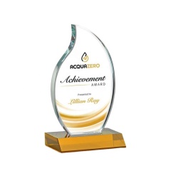 Trophée de récompense de cadeau d'affaires chaud logo de sablage trophée de flamme de cristal k9 biseauté trophée de verre de cristal de gravure