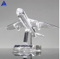 Cadeau de souvenirs de modèle d'avion en verre cristal transparent personnalisé en gros