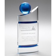 Premio de cooperación empresarial de nuevo diseño 2021 Diseño claro Crystal Earth Globe Trophy Award