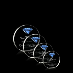 2020 nuevo azul amarillo rojo al por mayor claro K9 semicírculo personalizado diamante cristal premio