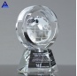 Trofeo de anillo de forma global de cristal en movimiento de precio de fábrica al por mayor