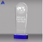 Premio y trofeo de globo terráqueo de cristal rectangular personalizado barato