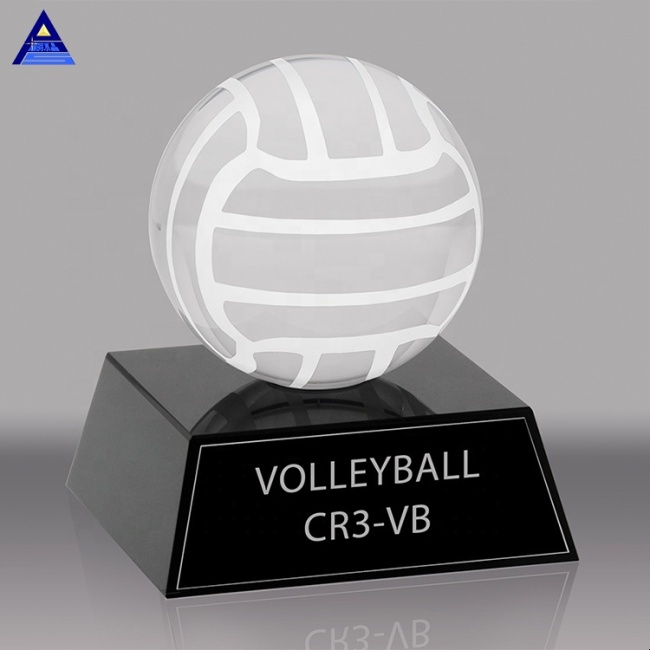 prix d'usine 100mm 120mm K9 Trophée de volley-ball en cristal boule de sport en cristal
